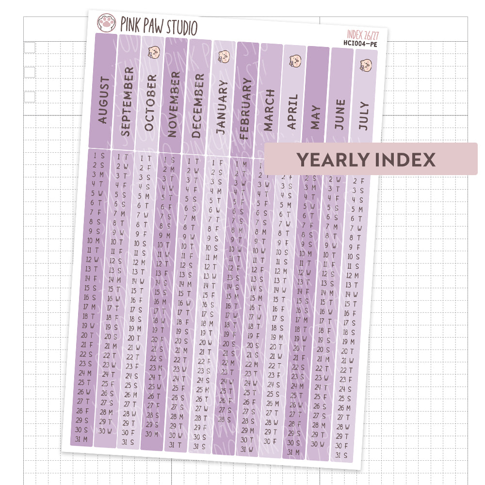 2026/27 Hobonichi Cousin Yearly Index- Peggy
