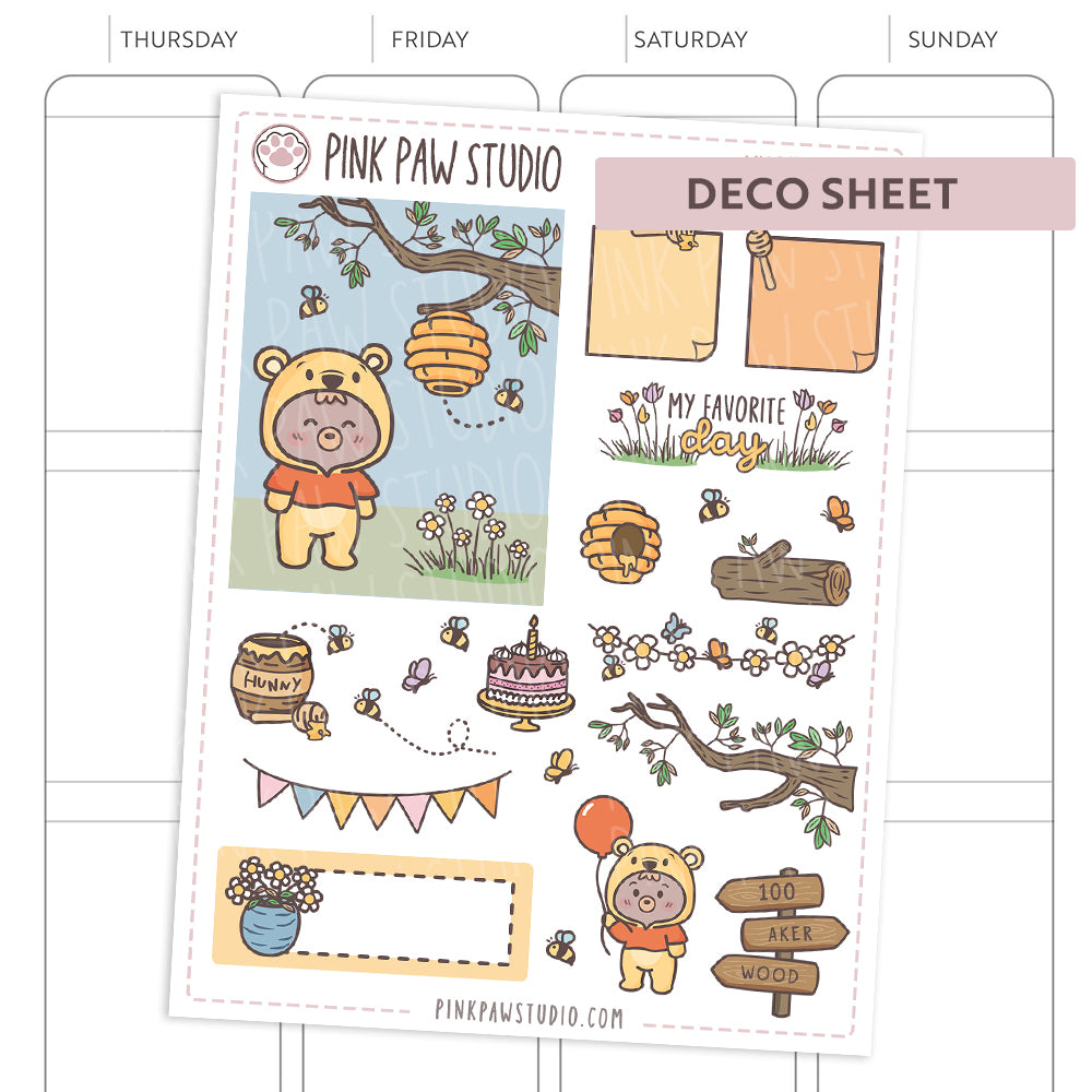 Lámina decorativa Pooh - Mi día favorito