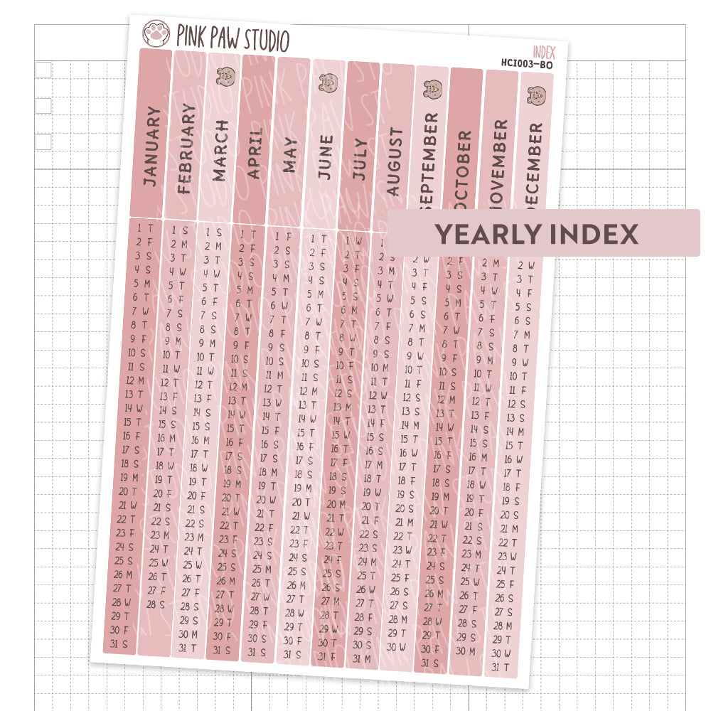 Índice anual Hobonichi Cousin - Bo