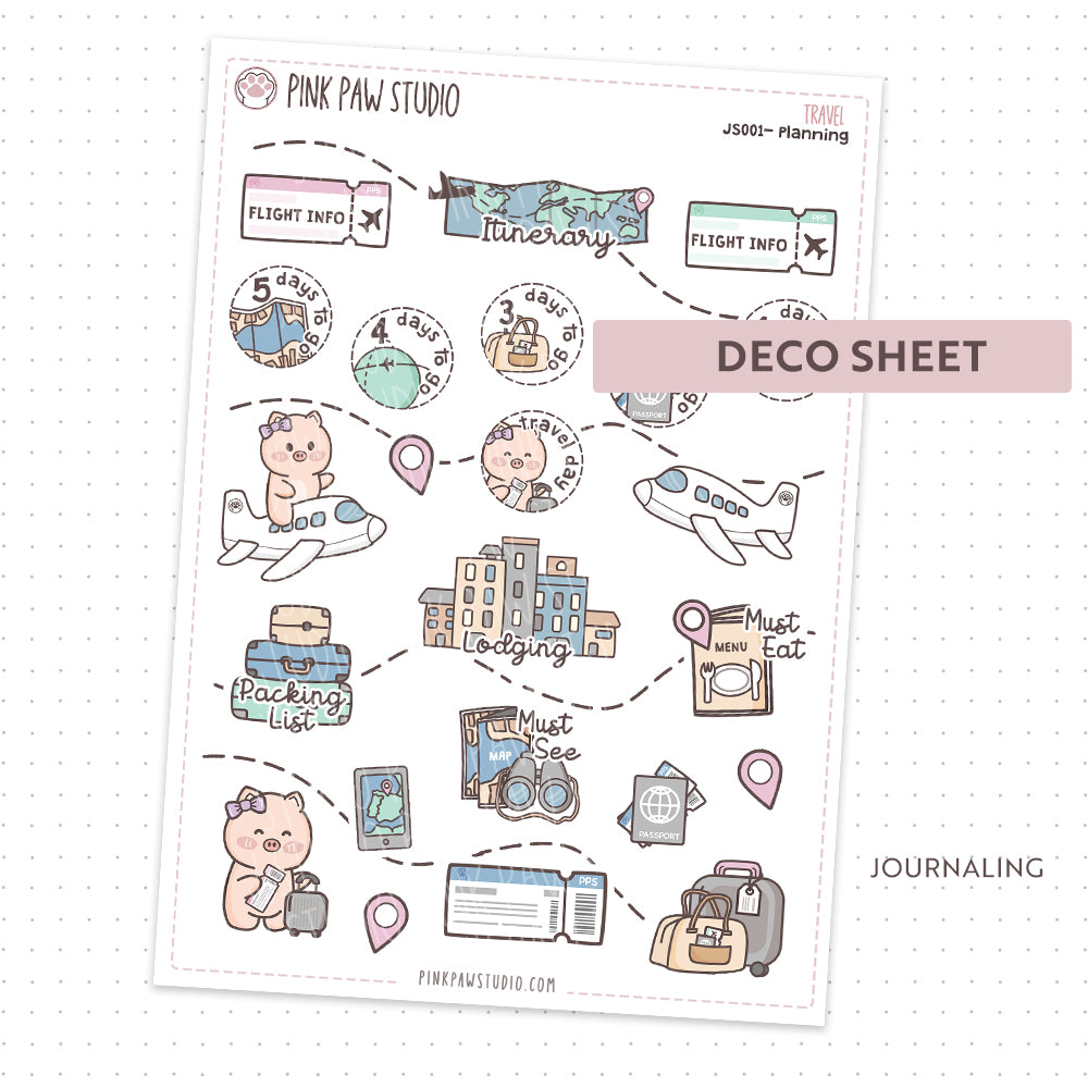 Travel Large stickers - planning