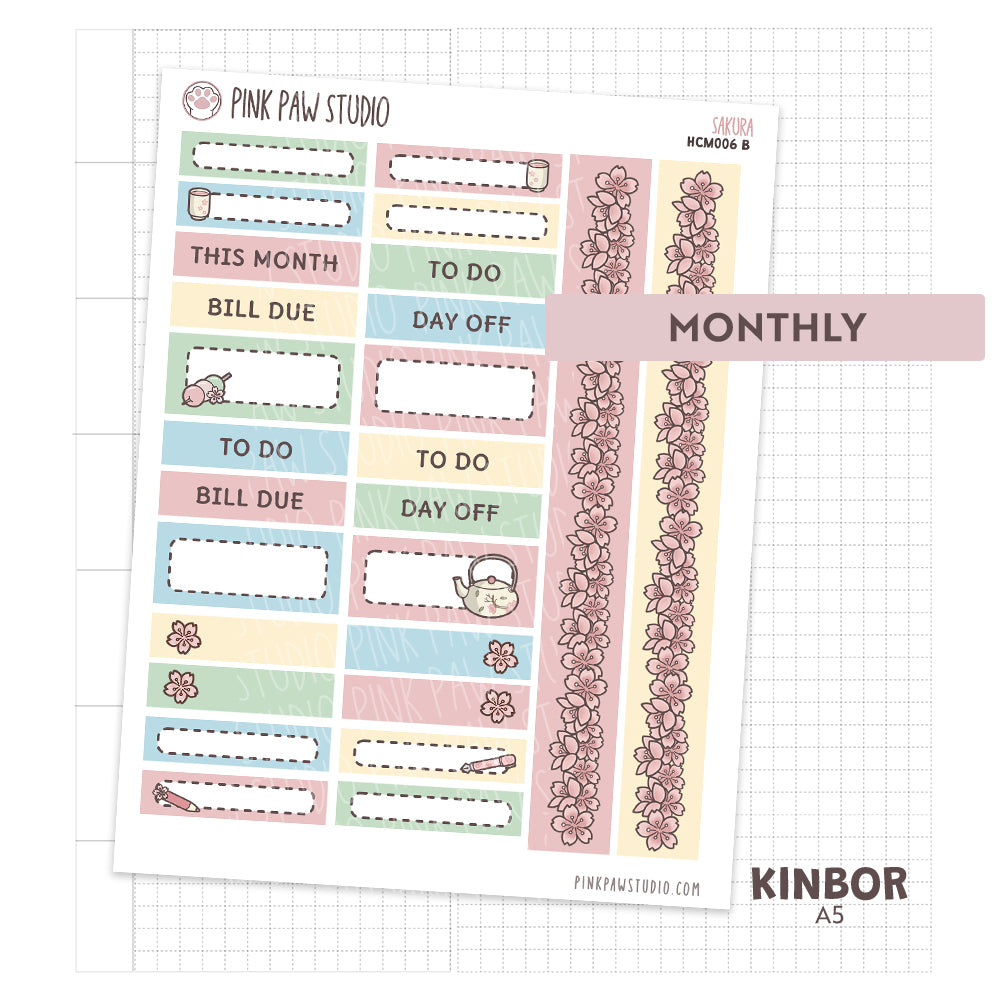 Kinbor A5 Monthly Kit- Sakura