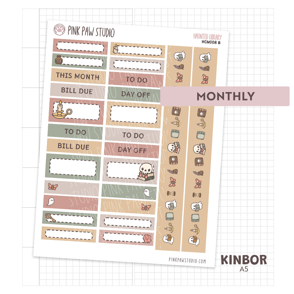 Kinbor A5 Monthly Kit - Haunted Library