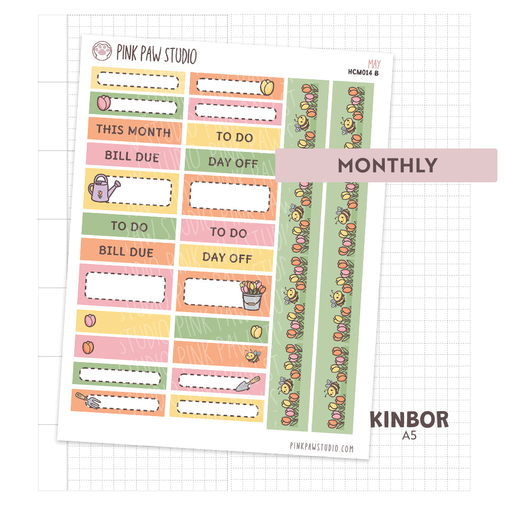 Kinbor A5 Monthly Kit- May - Tulip Fields