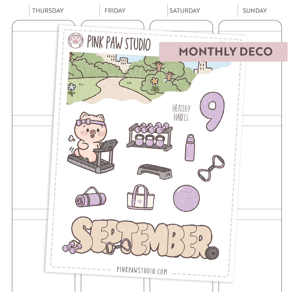 Monthly Deco stickers - September - Fitness