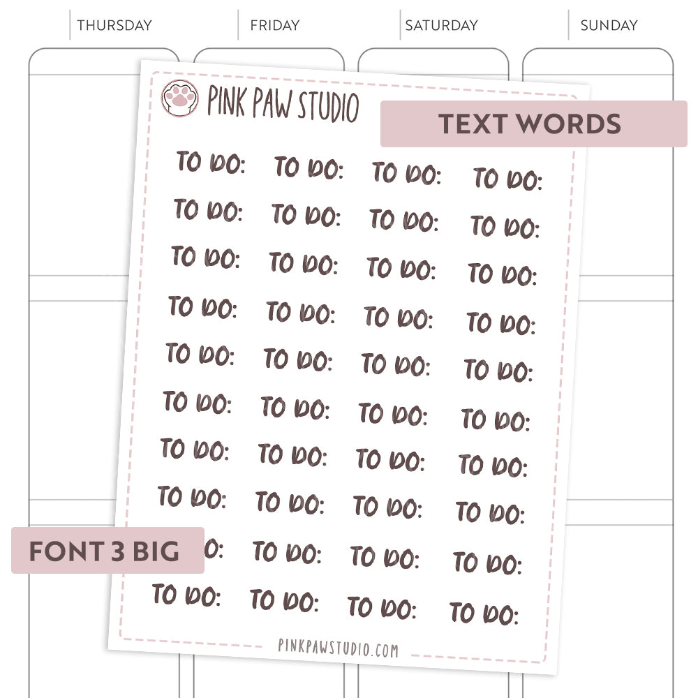 Text words: TO DO