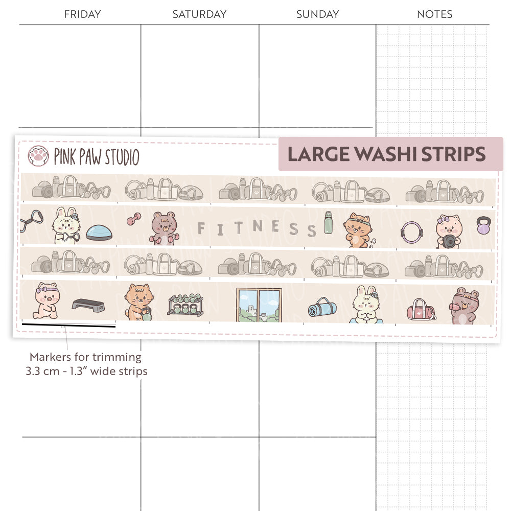 Large Washi Strips - September - Fitness