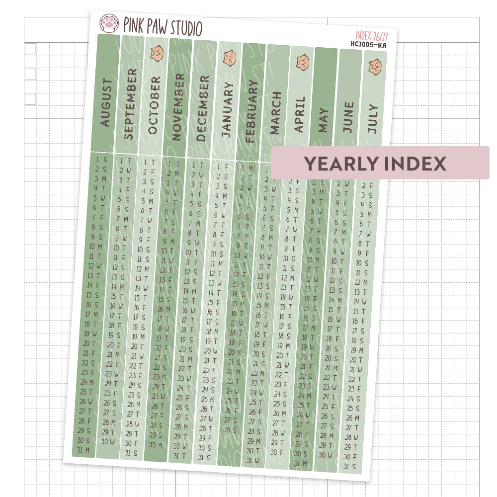 2026/27 Hobonichi Cousin Yearly Index- Kato
