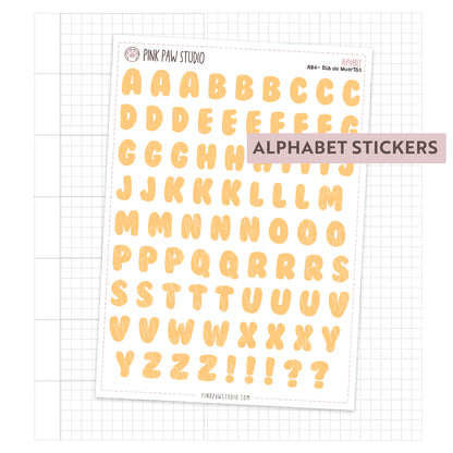 Alphabet Stickers - November - Dia de Muertos