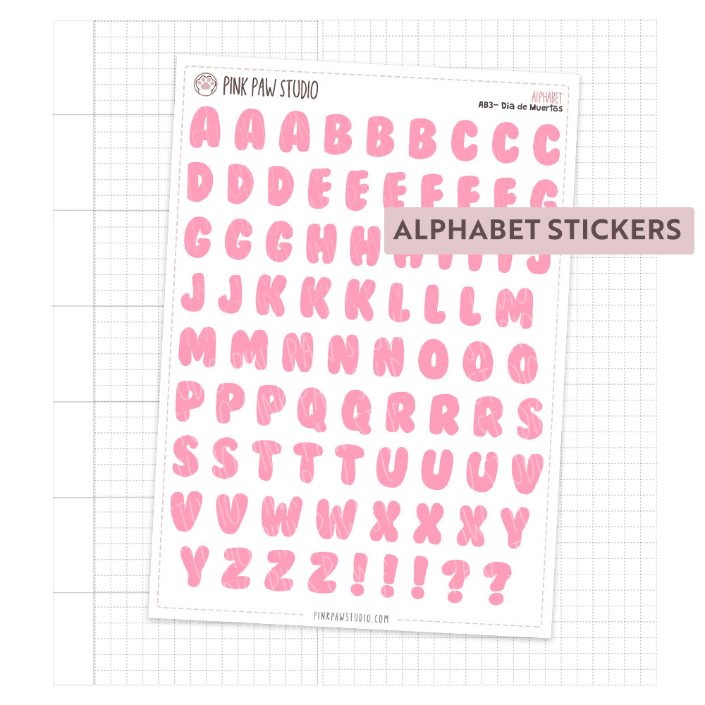 Alphabet Stickers - November - Dia de Muertos