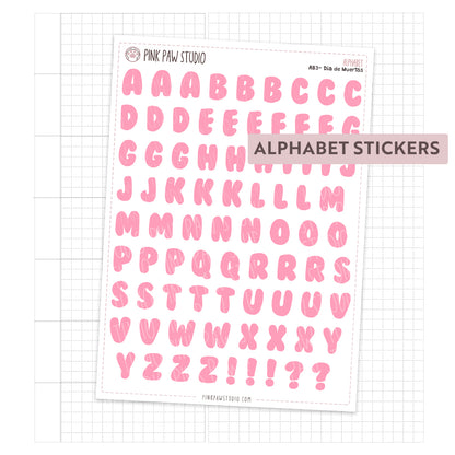 Alphabet Stickers - November - Dia de Muertos