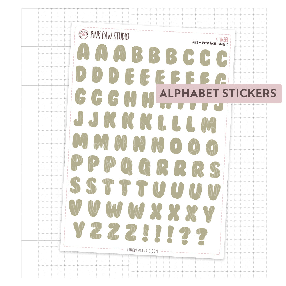 Alphabet Stickers - October - Practical Magic