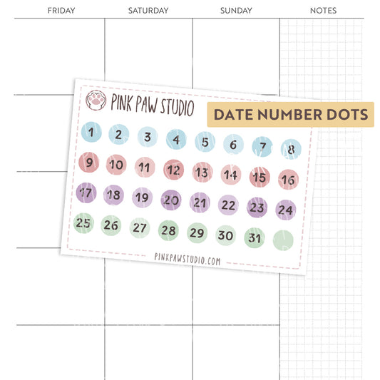 Puntos de números de fecha - Fiesta de cumpleaños