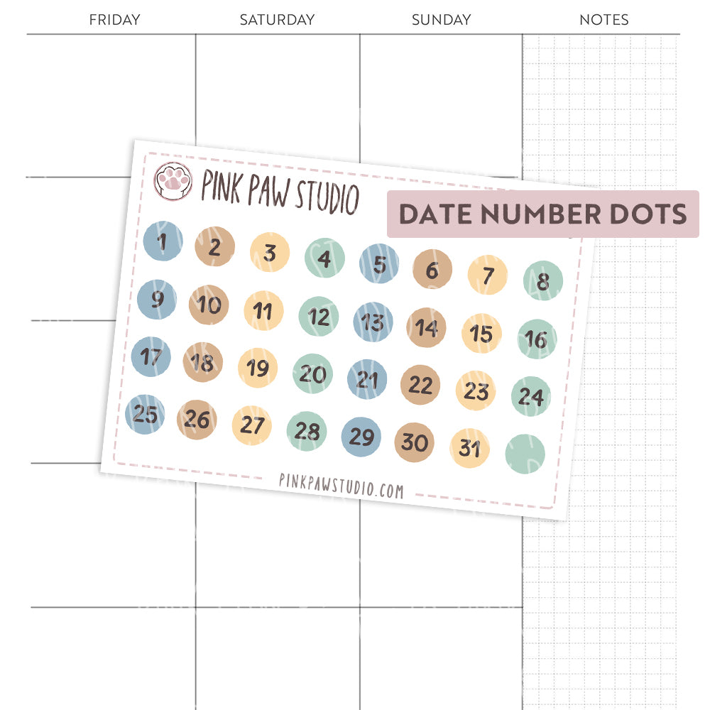 Puntos de número de fecha - Abril
