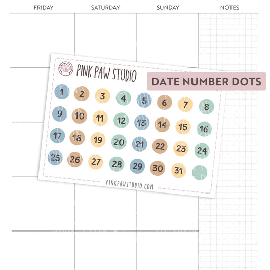 Date number dots - April