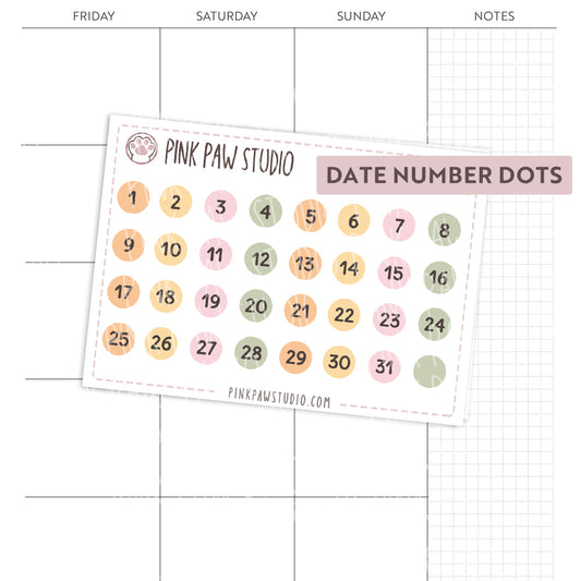 Date number dots - My Favorite Day