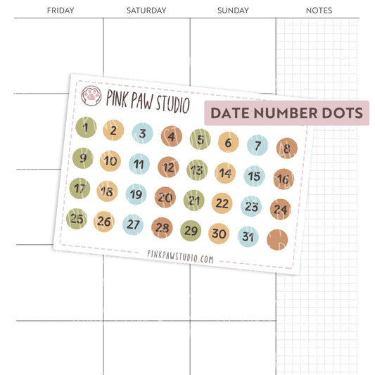 Date number dots - July