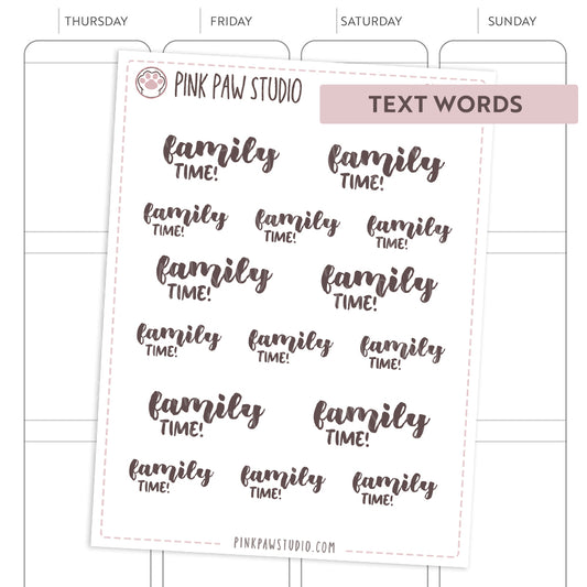 Palabras del texto: Tiempo en familia