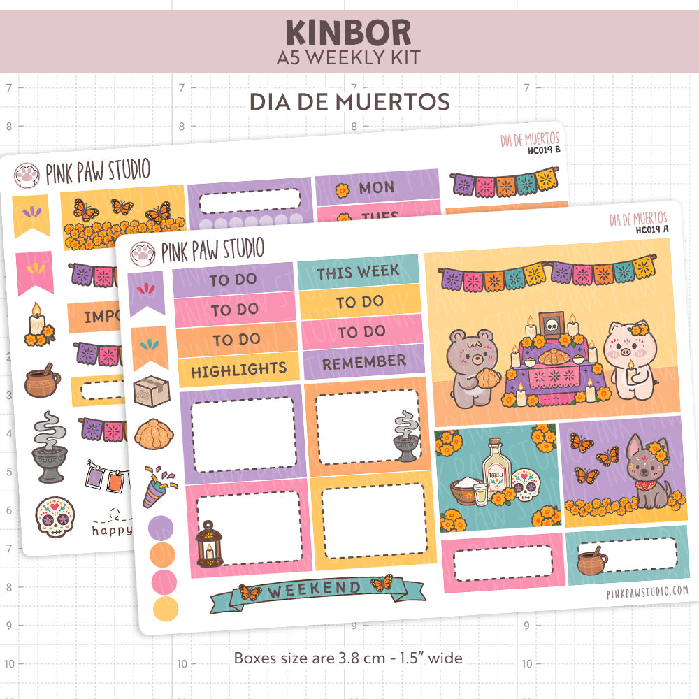 Kinbor A5 Weekly Kit - November - Dia de Muertos