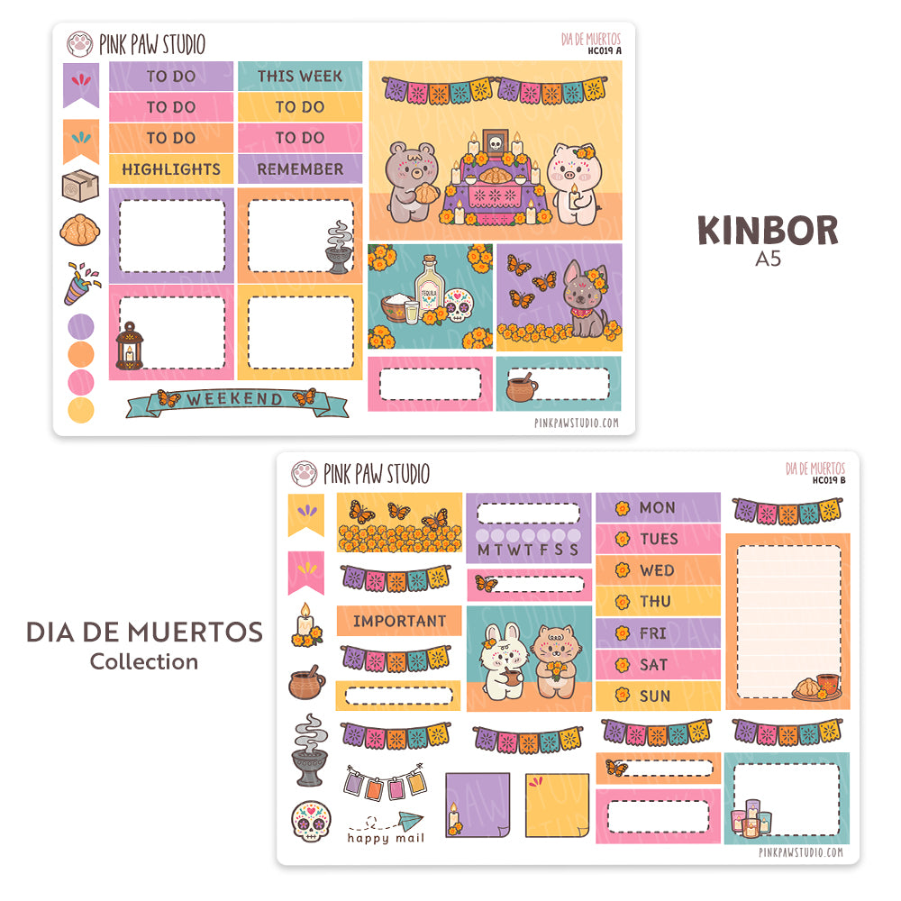 Kinbor A5 Weekly Kit - November - Dia de Muertos