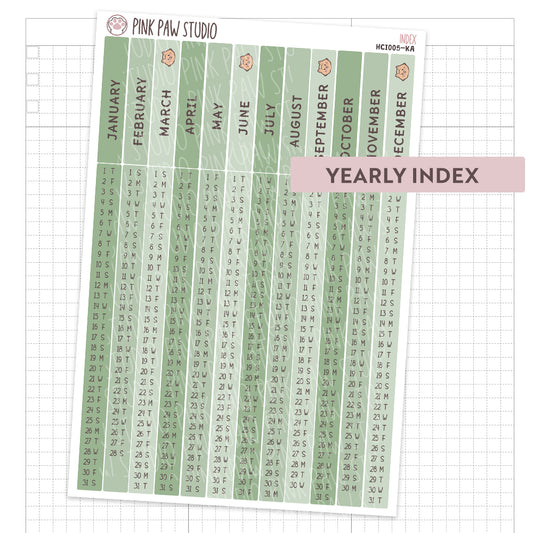 Índice anual Hobonichi Cousin - Kato