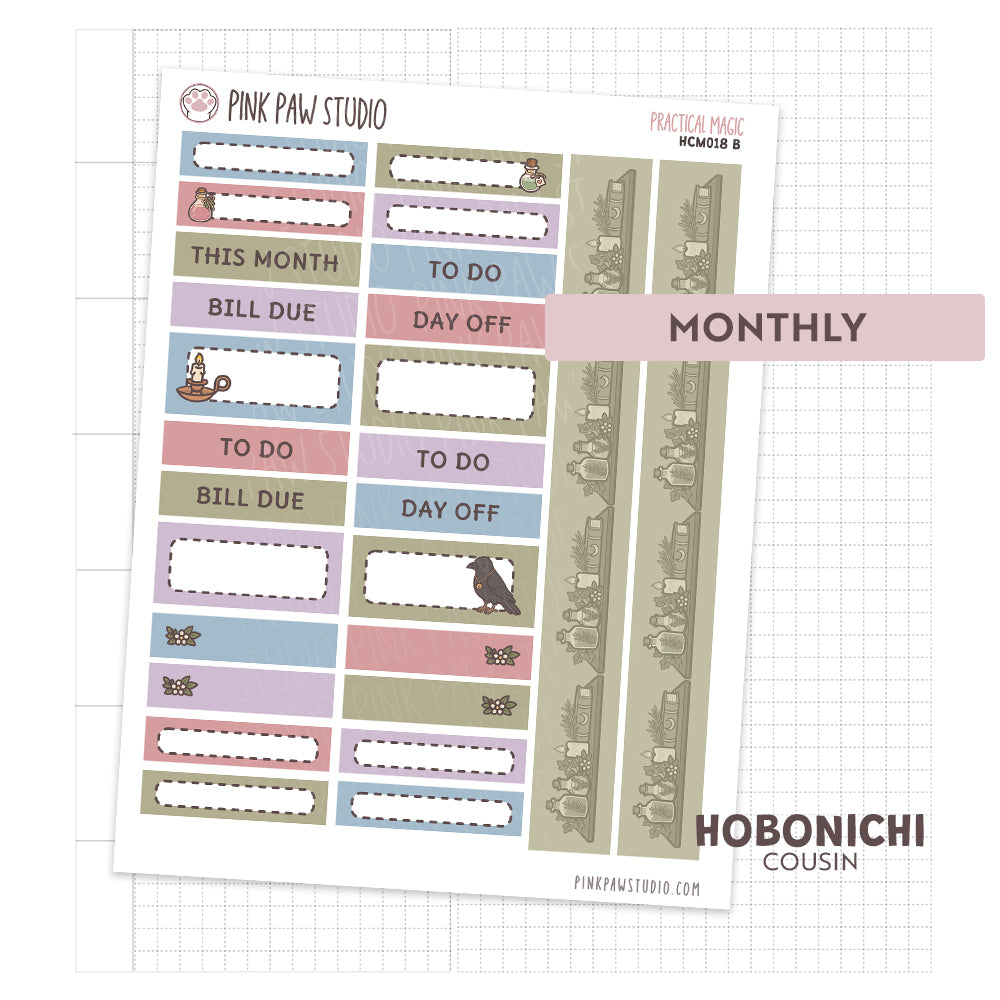 Hobonichi Cousin Monthly Kit- October - Practical Magic