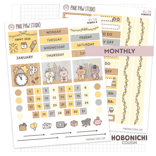 Hobonichi Cousin Mensual - Año Nuevo 2026