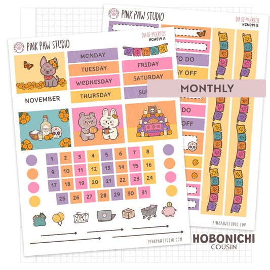 Hobonichi Cousin Monthly Kit- November - Dia de Muertos