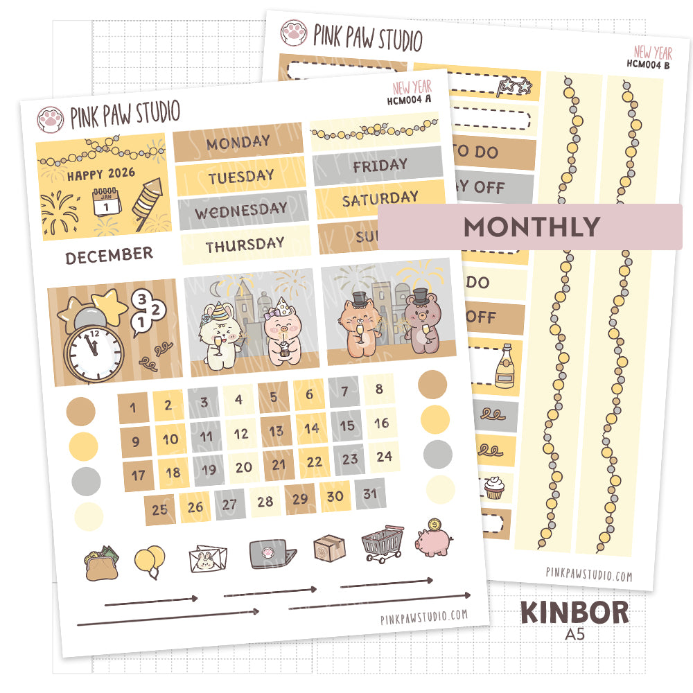 Kinbor A5 Monthly Kit- New Year 2026