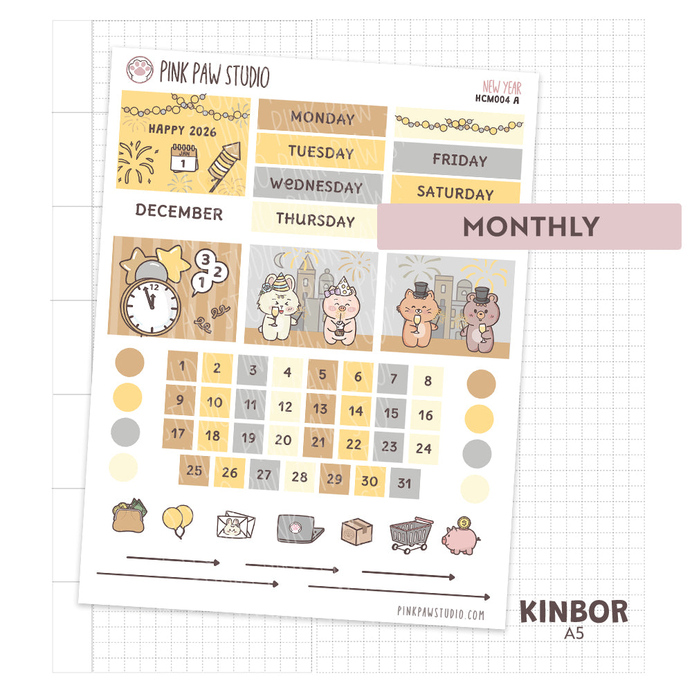 Kinbor A5 Monthly Kit- New Year 2026