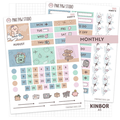 Kinbor A5 Monthly Kit - August - Travel
