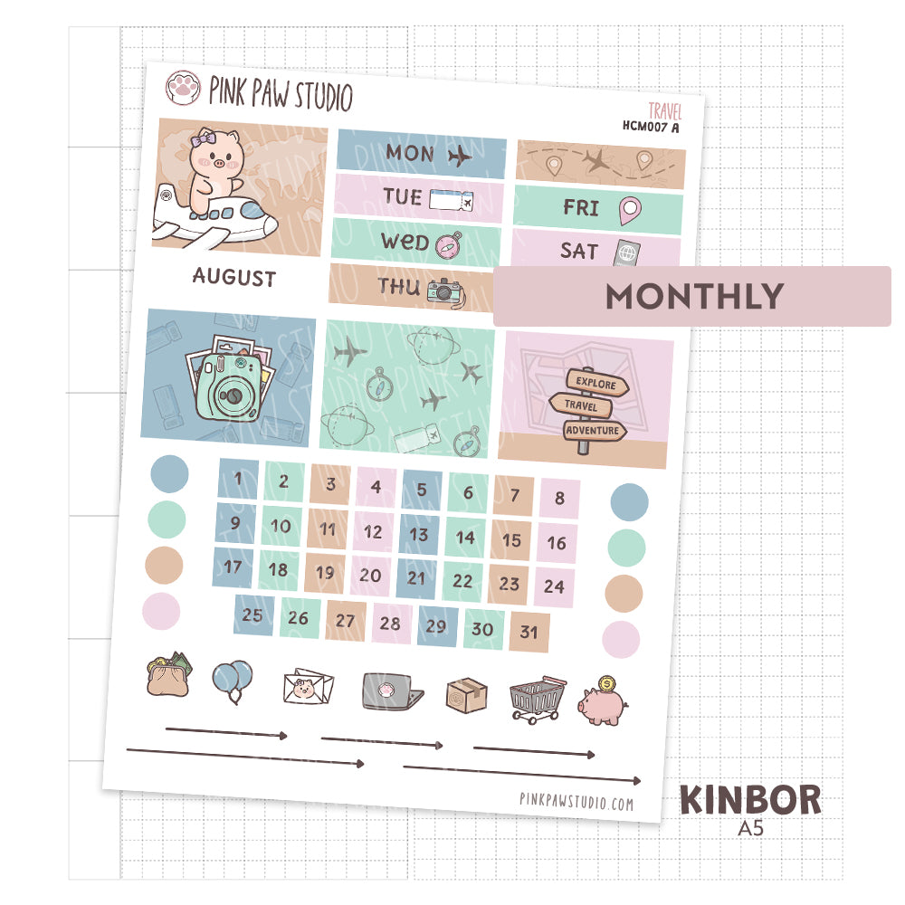 Kinbor A5 Monthly Kit - August - Travel
