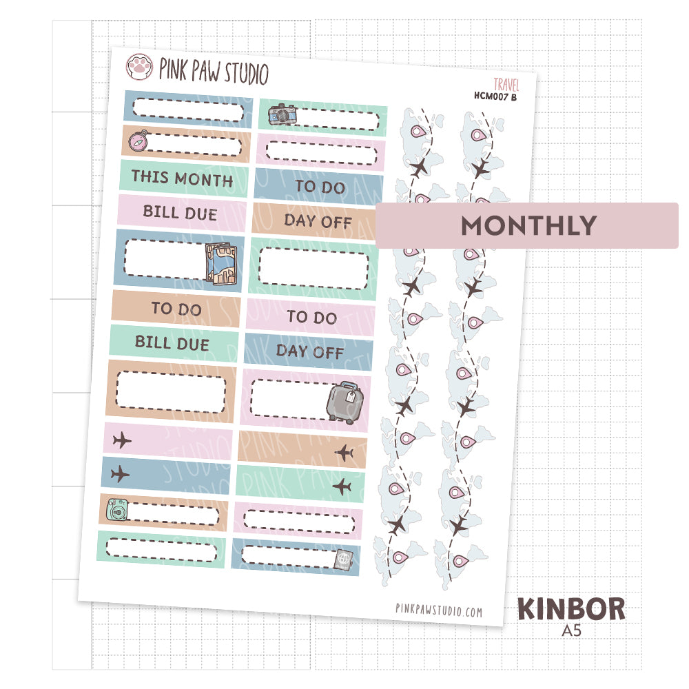 Kinbor A5 Monthly Kit - August - Travel