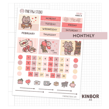 Kinbor A5 Monthly Kit- February - Love Letters