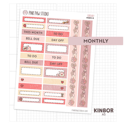 Kinbor A5 Monthly Kit- February - Love Letters