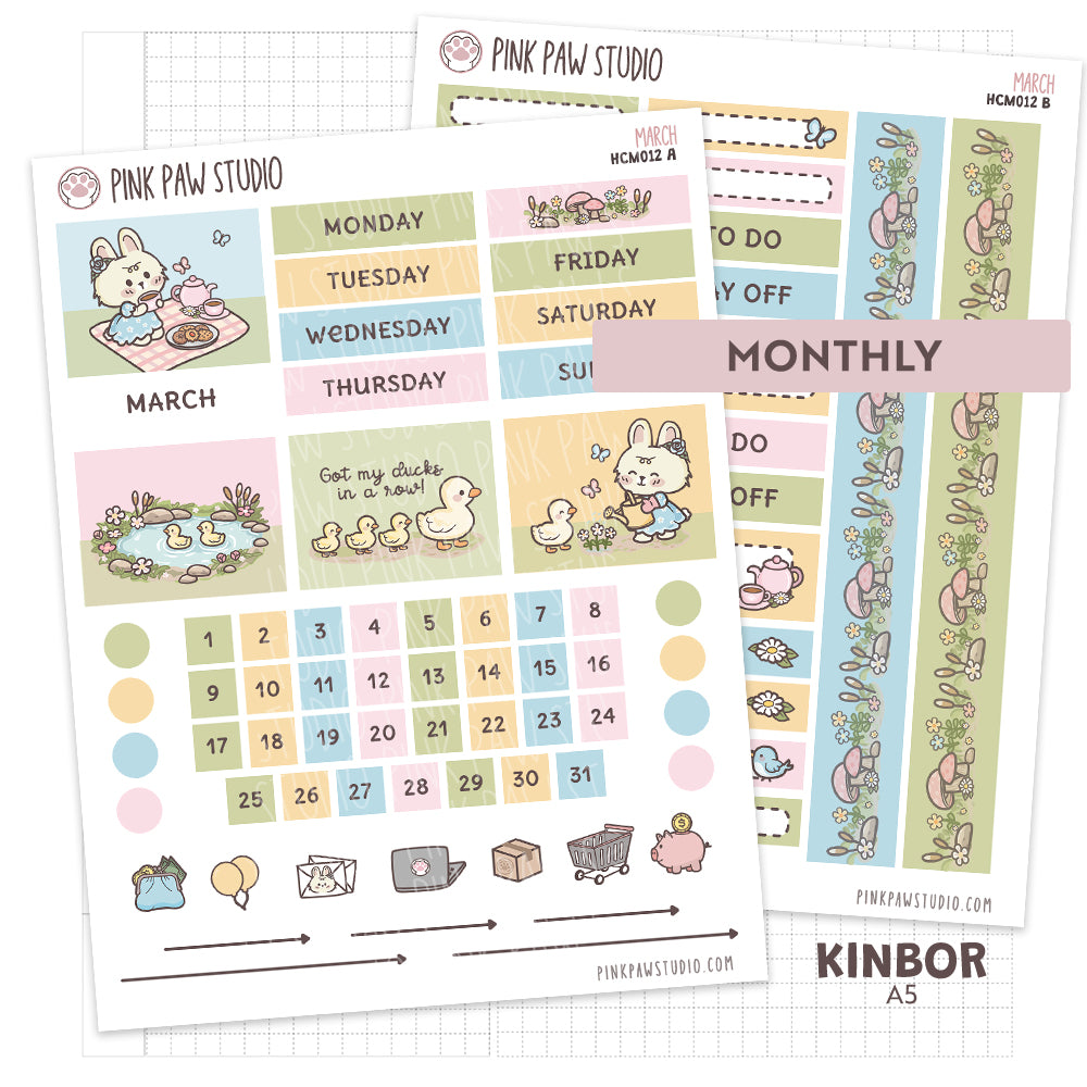 Kinbor A5 Monthly Kit- March - Cottage Life