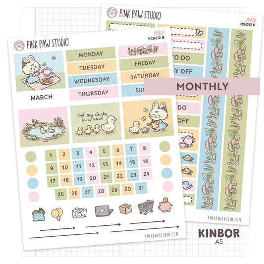 Kinbor A5 Monthly Kit- March - Cottage Life