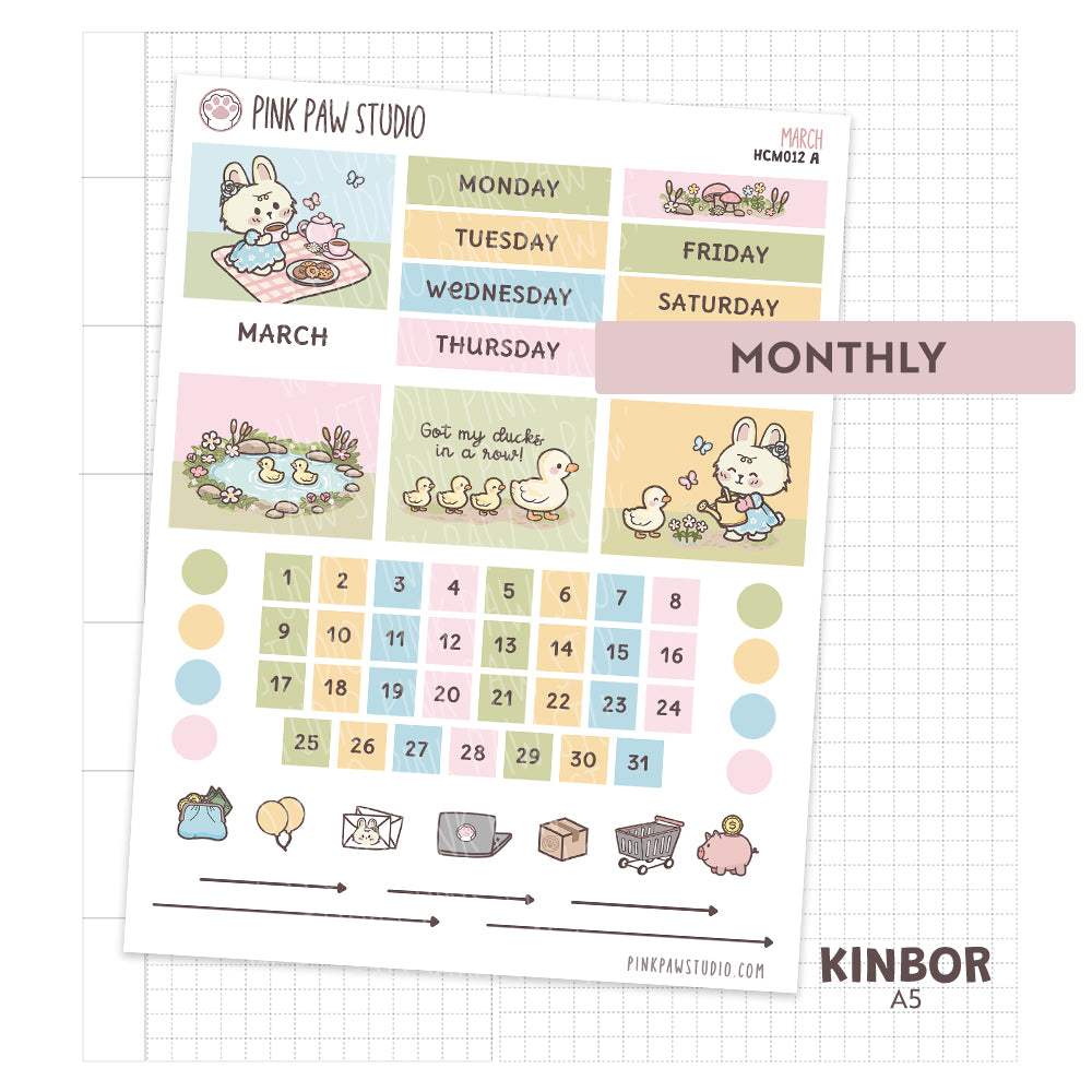 Kinbor A5 Monthly Kit- March - Cottage Life