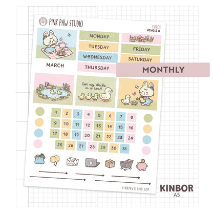 Kinbor A5 Monthly Kit- March - Cottage Life