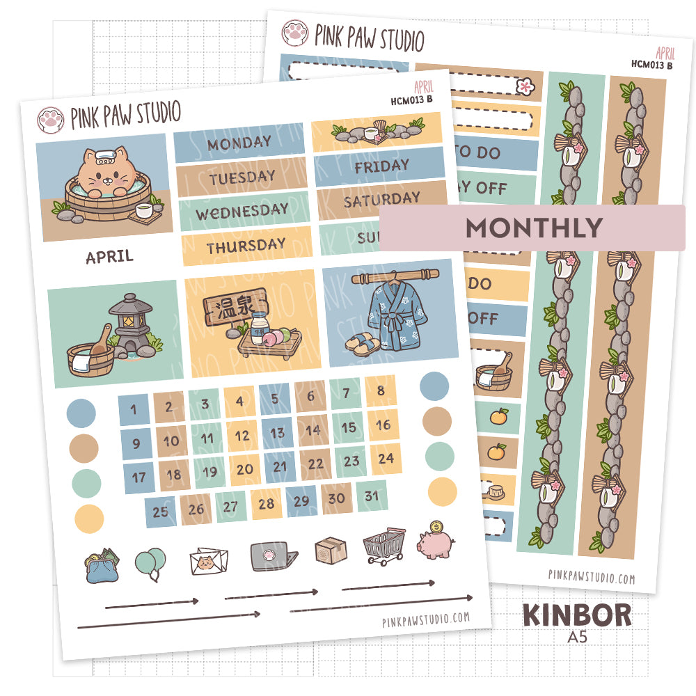 Kinbor A5 Monthly Kit- April - Onsen