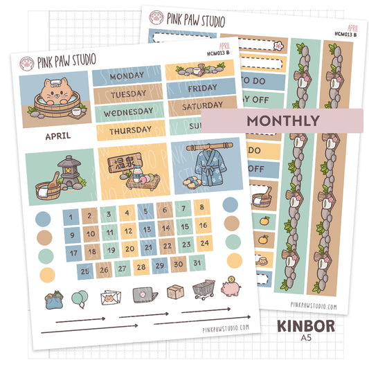 Kinbor A5 Monthly Kit- April - Onsen