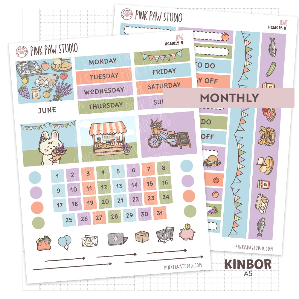 Kinbor A5 Monthly Kit- June - Farmers Market