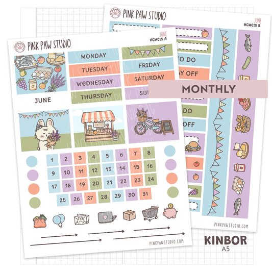 Kinbor A5 Monthly Kit- June - Farmers Market