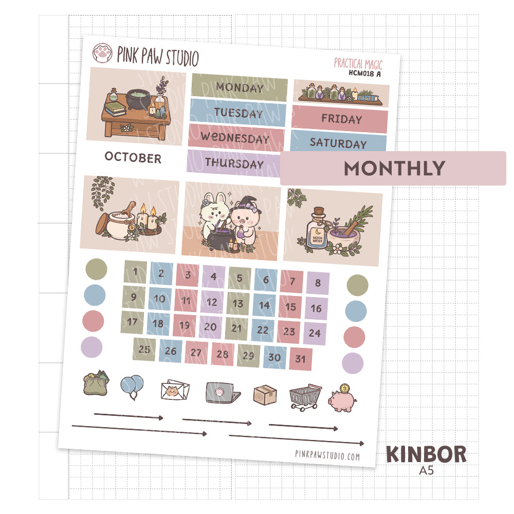 Kinbor A5 Monthly Kit- October- Practical Magic