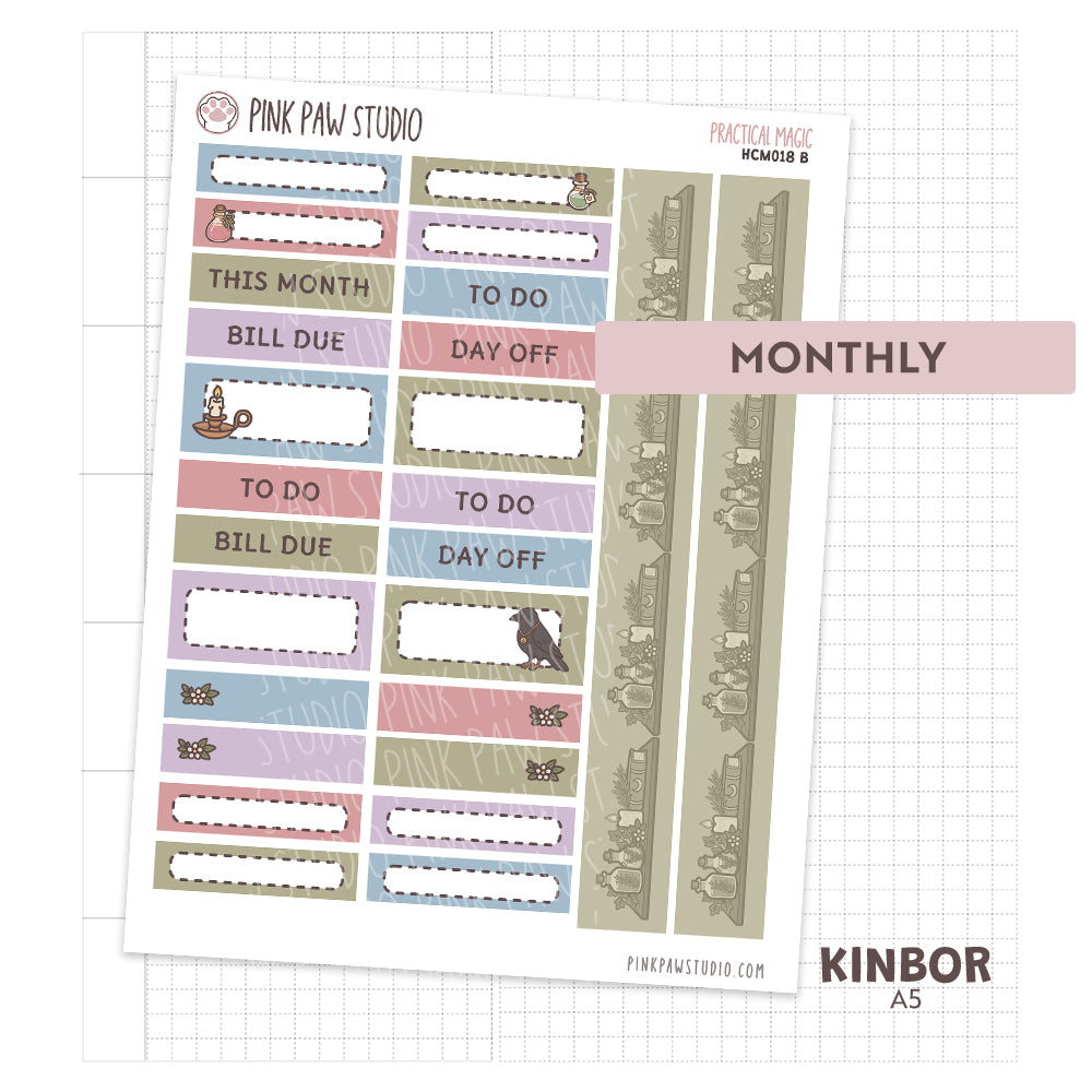 Kinbor A5 Monthly Kit- October- Practical Magic