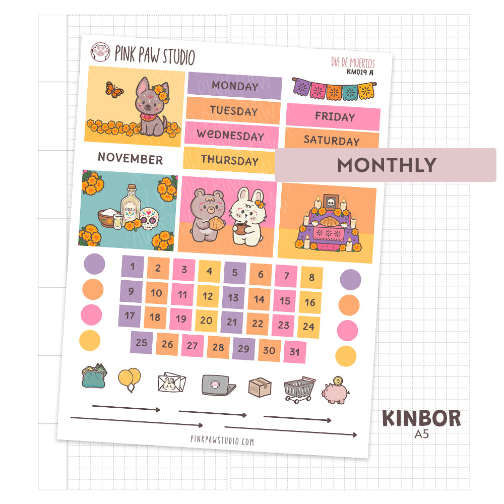 Kinbor A5 Monthly Kit- November - Dia de Muertos