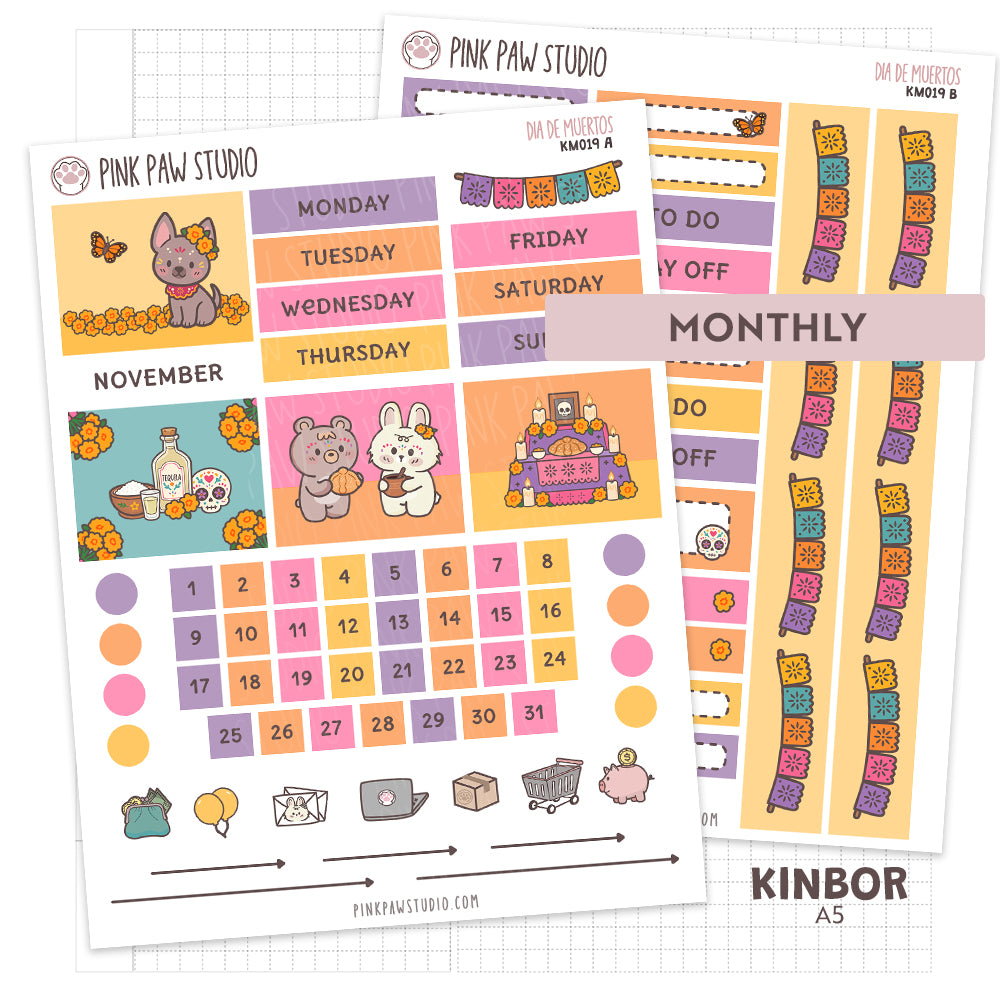 Kinbor A5 Monthly Kit- November - Dia de Muertos