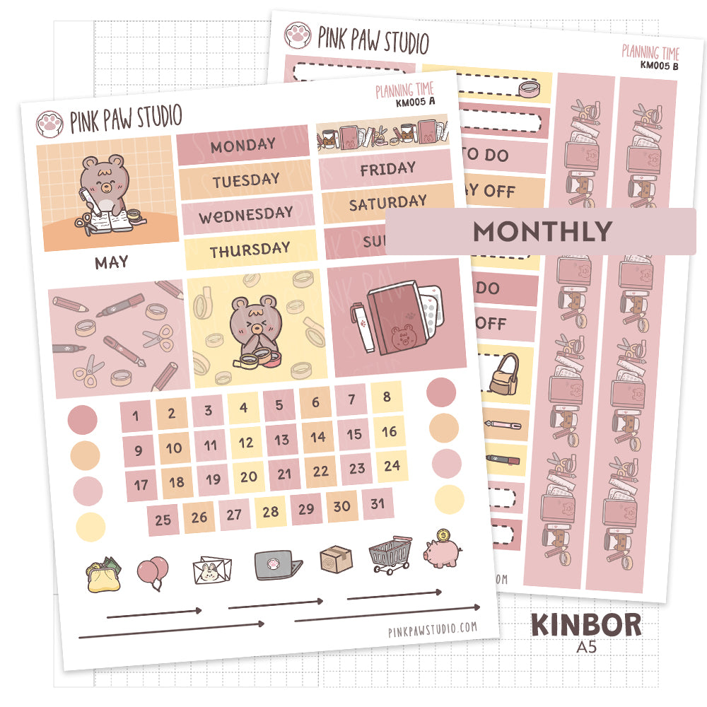 Kinbor A5 Monthly Kit - Planning Time