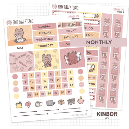 Kinbor A5 Monthly Kit - Planning Time