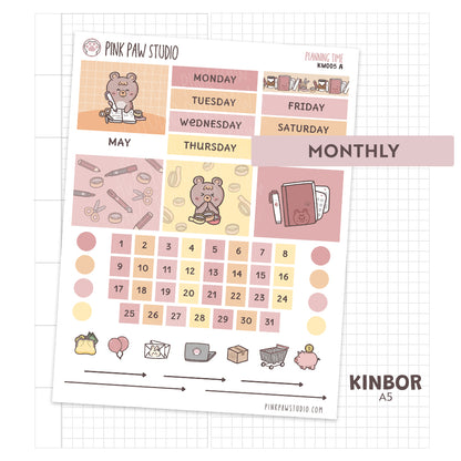 Kinbor A5 Monthly Kit - Planning Time