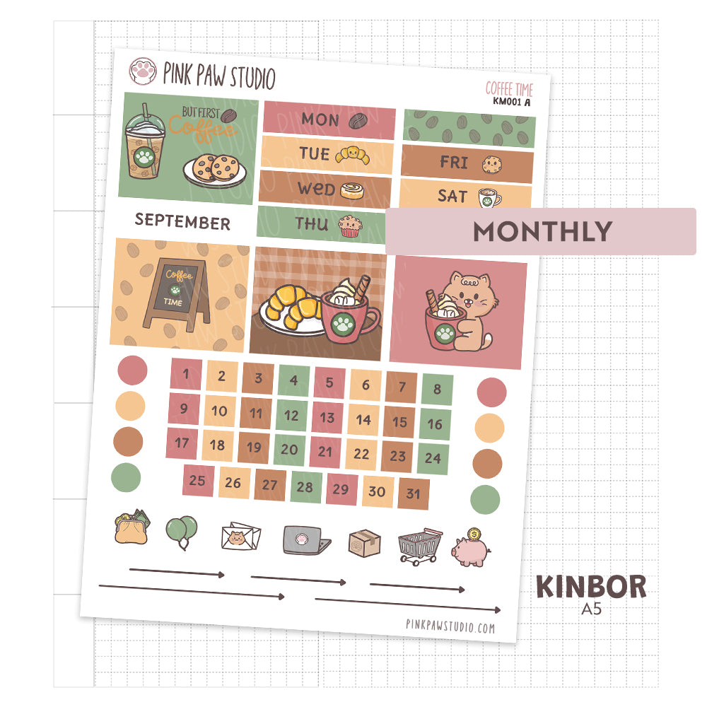 Kinbor A5 Monthly Kit - Coffee Time